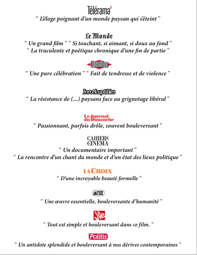 Les premiers retours de la presse sont là et ... On vous laisse lire 💫✨ 
En salles demain ! #SansAdieu #cinema #documentaire #forez