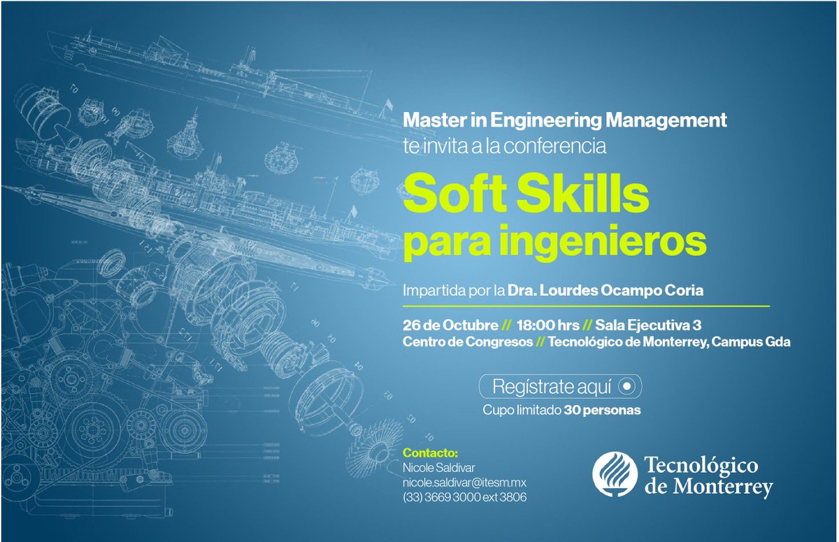 CVCGda's tweet photo. Te invitamos a la conferencia de Soft Skills para Ingenieros. Regístrate aquí:
https://t.co/ob5jIHfUlh…/posgrados/MEM/refer/SoftSkills2610 https://t.co/FmfauiZqhU