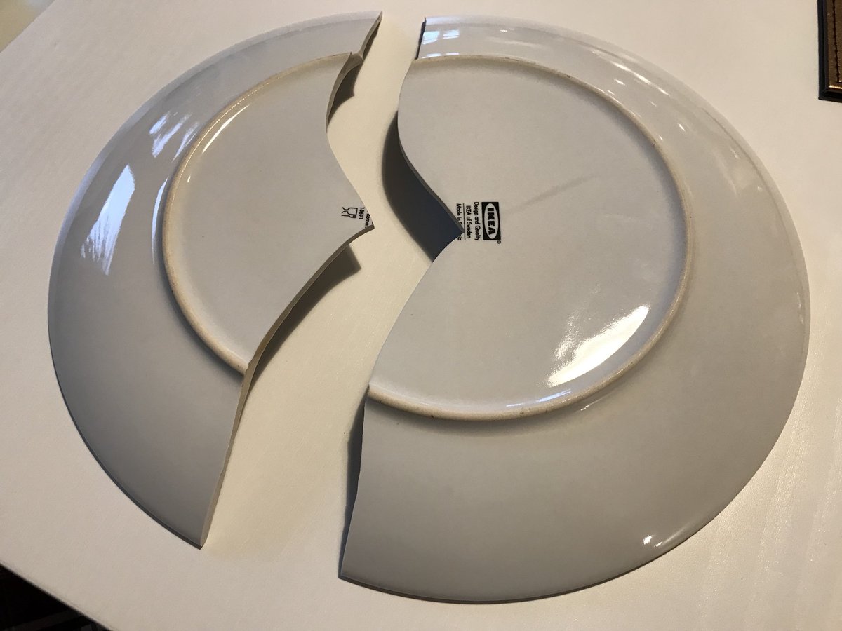 tomgrocott's tweet photo. @IKEAUK this is the third plate that’s broken on us in less than 6 months.  Can you check if there is a faulty batch?  Not happy! https://t.co/WBWjZasb3W