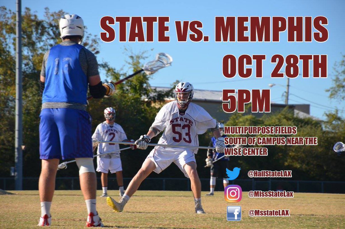 HailStateLAX's tweet photo. 1st Fallball game of the year vs @MemphisLacrosse this saturday! Be there and be loud!
#HailState https://t.co/a3LS5ZzBT6