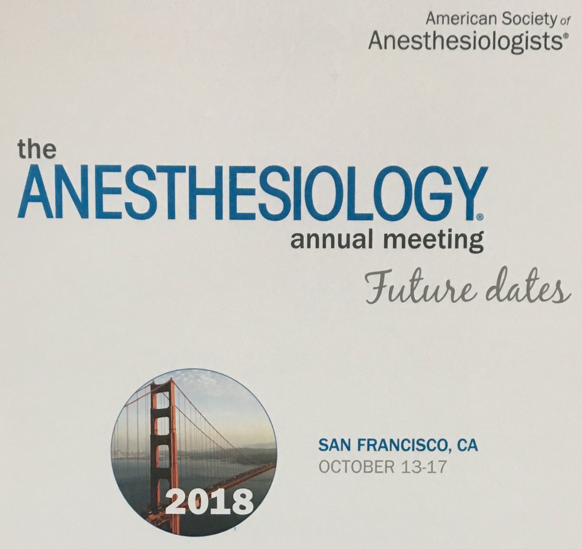 PedsAnesNet's tweet photo. I know! I’ll come back next year! And learn even more. #anes17 #SPAfall2017 #pedsanes https://t.co/a9yqHyYOeI