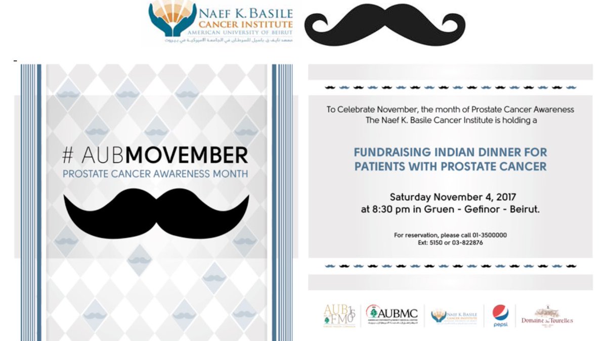 DrAlbert's tweet photo. Book the date for @AUB_Lebanon @AUBMC_Official #ProstateCancer #Movember #Fundraiser. Indian dinner by the best Chef Surgeon in town! https://t.co/rau9lYJZ7N