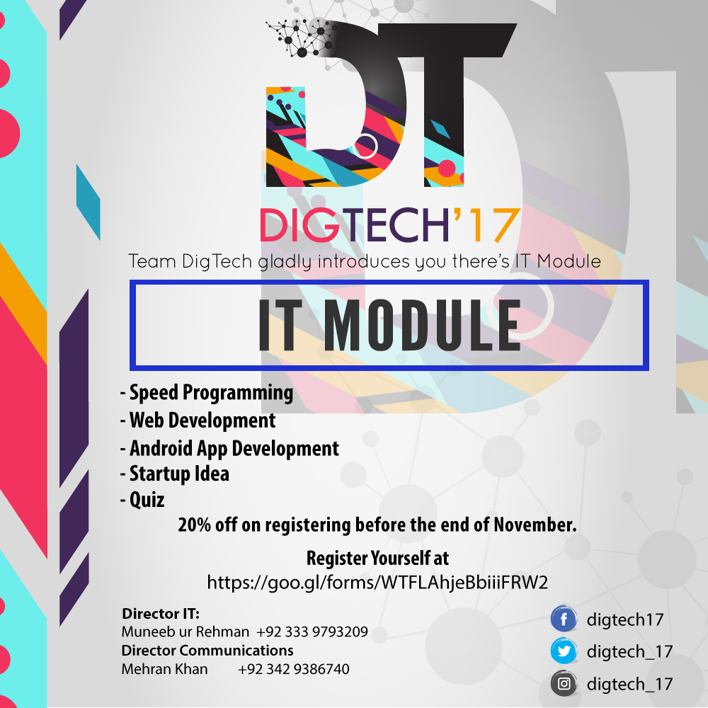 CECOS_DigTech's tweet image. IT MODULE
Online Registration: goo.gl/forms/WTFLAhje…
-20% off on registering before the end of November.
#DigTech17  #cecos #registrations