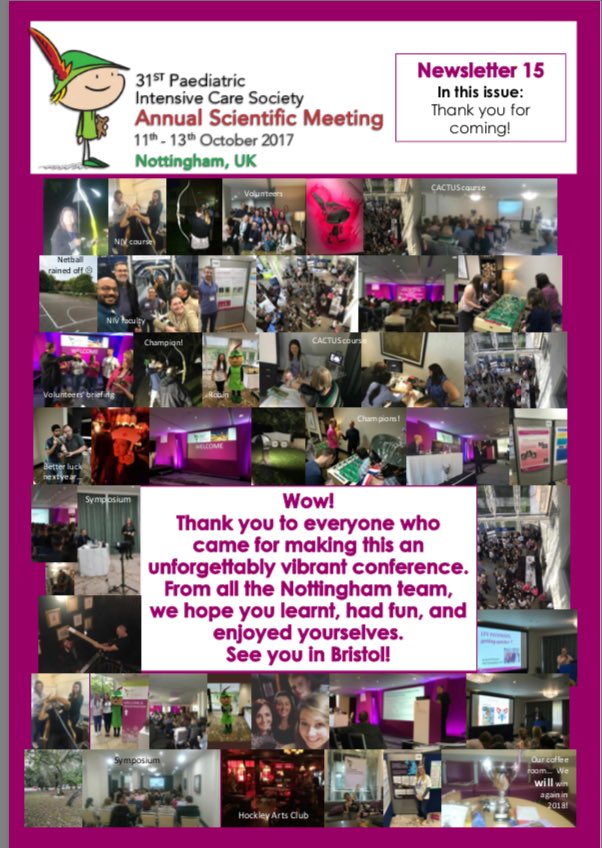 PICSociety's tweet photo. Thank you to the Nottingham team for a splendid conference. See highlights below in their final newsletter. Well done #PICSNotts2017 https://t.co/e5mJ28dc3K