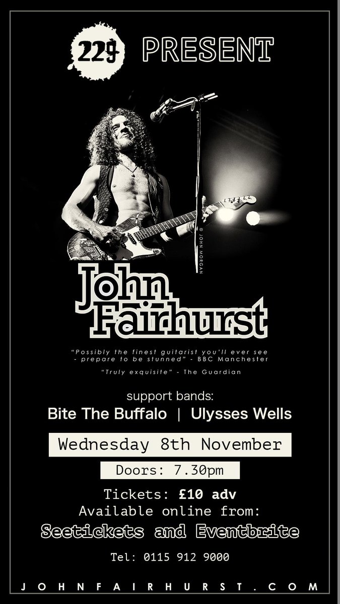 BiteTheBuffalo's tweet photo. JOHN FAIRHURST - BITE THE BUFFALO - ULYSSES WELLS 
VENUE 229, LONDON
DOORS 7:30
Get down of you wanna, get down!
Love to see all of yalls! https://t.co/jRt4zQk6c2