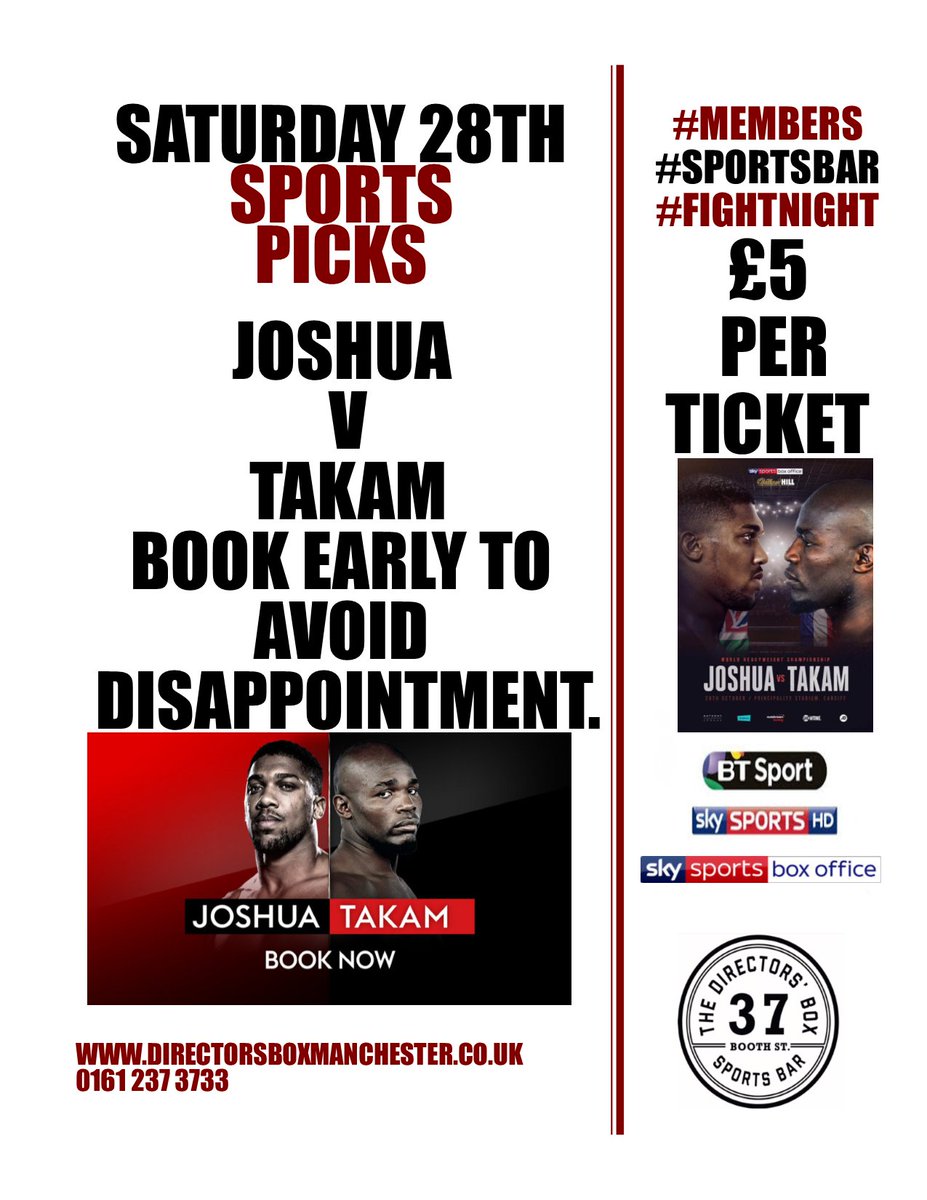 directors_box17's tweet photo. #antonyjohua #fightnight #tableservice #37boothst #boxing
Join us 28/10 from 7pm. Book tables early. Slick service + Sunny Staff ππ₯ππ₯ https://t.co/YBFi3HgsrI