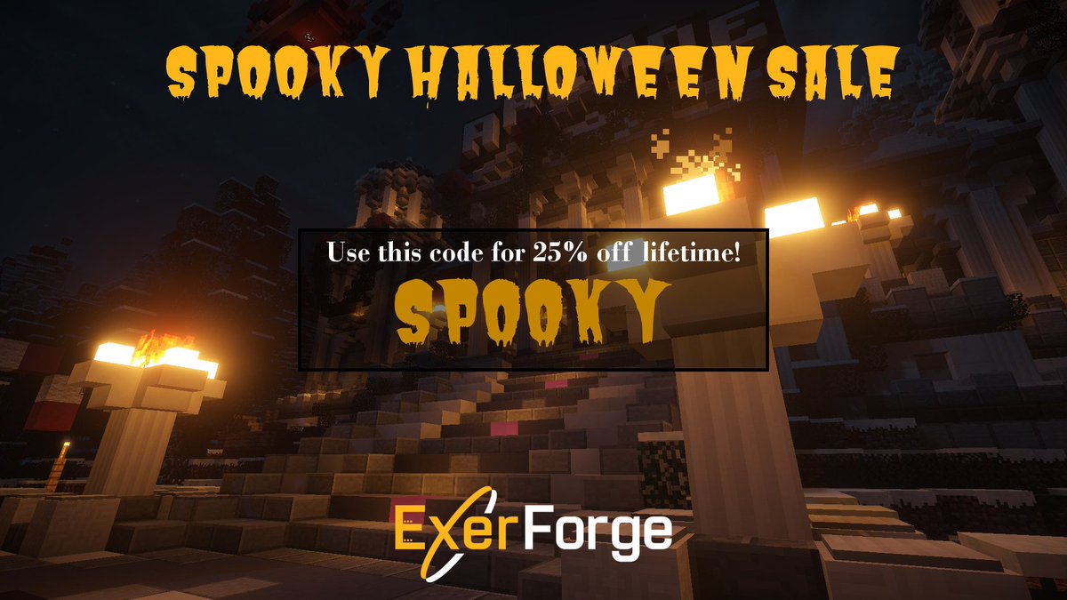 ExerForge's tweet image. Boo! 👻 Grab this deal for 25% off lifetime any Minecraft server before it vanishes! #MCPC and #MCPE compatible! exerforge.com