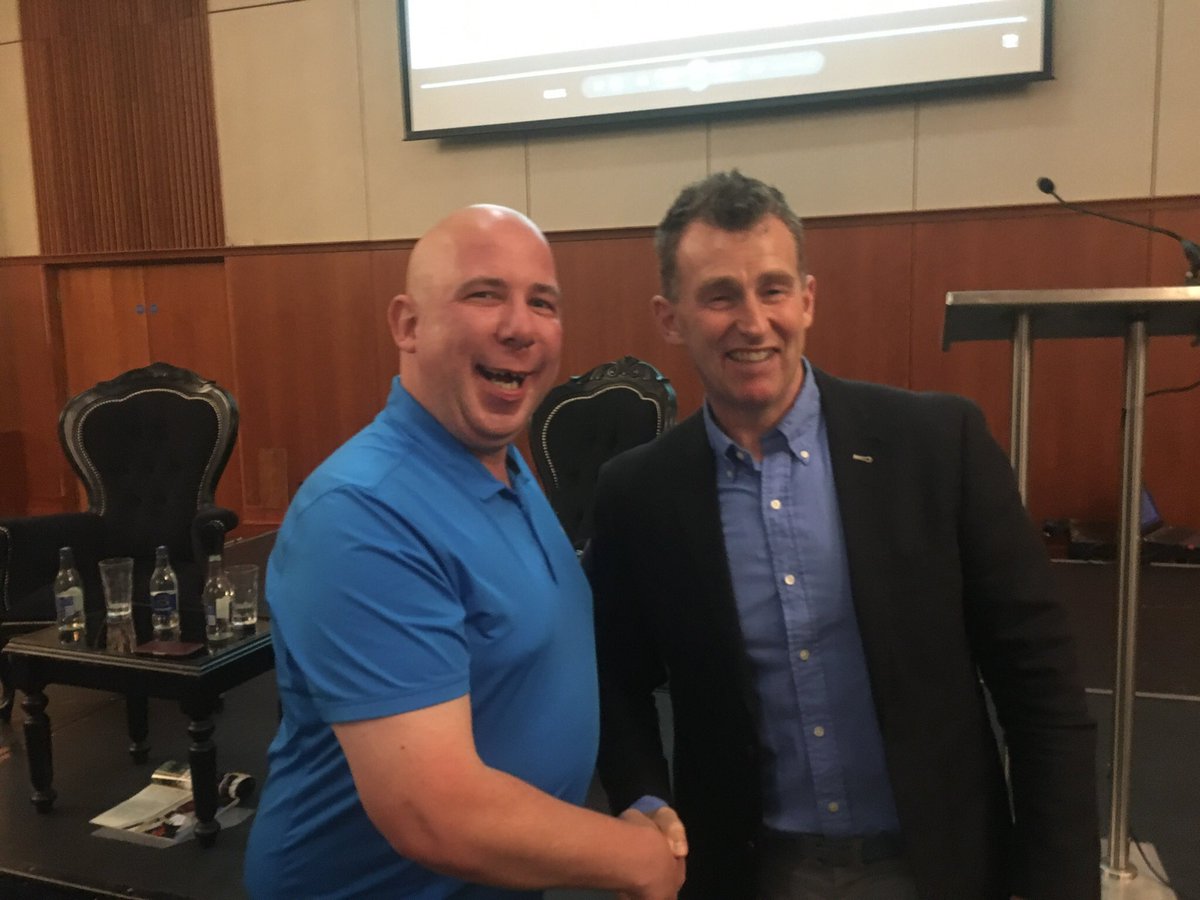 joeyblake79's tweet photo. A brilliant night of talk and Q&amp;A with @Nigelrefowens with @JMrtesport at the @RochestownPark in aid of a worthy charity @Cork_Simon . https://t.co/E8qrD2JbDM