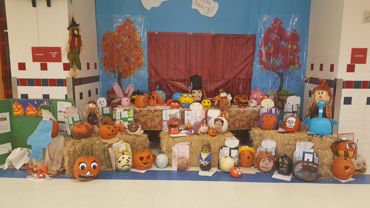 MoyeEPISD's tweet photo. The wonderful &amp; talented students showed their unique personalities with their decorated pumpkins. Amazing display by Mrs. Porflit #TEAMMOYE https://t.co/1LfXB0PKja