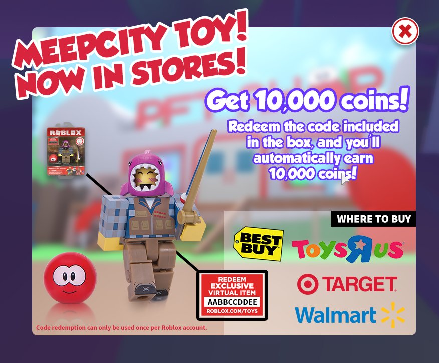 Robloxcometoys Redeem Your Code Meepcity