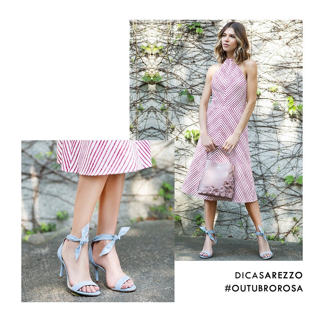 sandalia com vestido midi