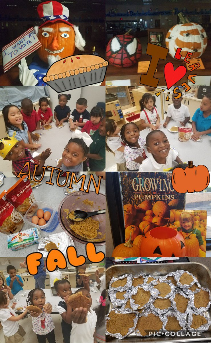 MsPaternoPreK's tweet photo. Happy fall!Ask your child what he has learned about pumpkins. Kids baked their pumpkin cookie today.#hickstigers https://t.co/RhjD1Eynzj