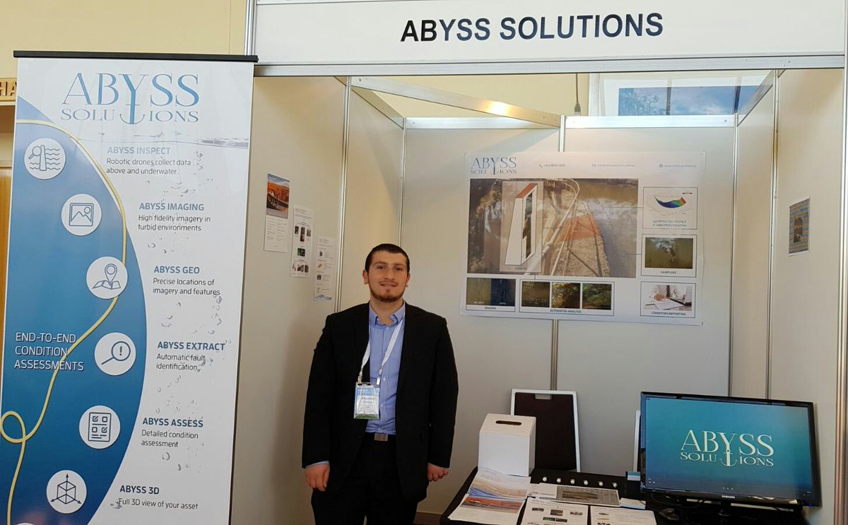 abysssolutions's tweet photo. #abysssolutions is at the #ANCOLD Conference in Hobart. Come chat to Abraham Kazzaz at our booth! https://t.co/TXz5wYLJv5