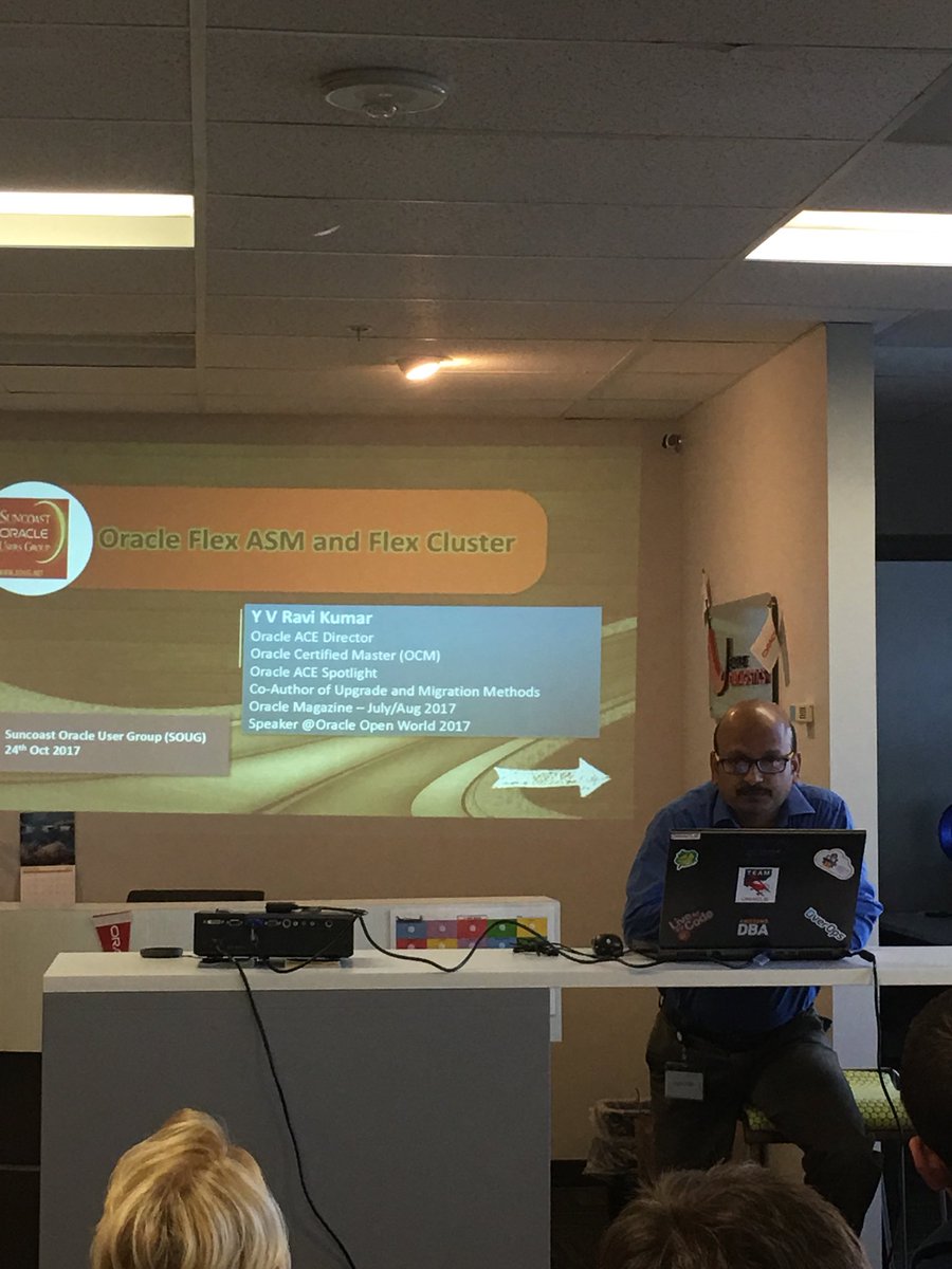 Troy_Ligon's tweet image. #ACED @yvrk1973 talking #FlexCluster &amp;amp; #FlexASM at tonight’s #SOUG meeting @IOUG @oracleace @oracle