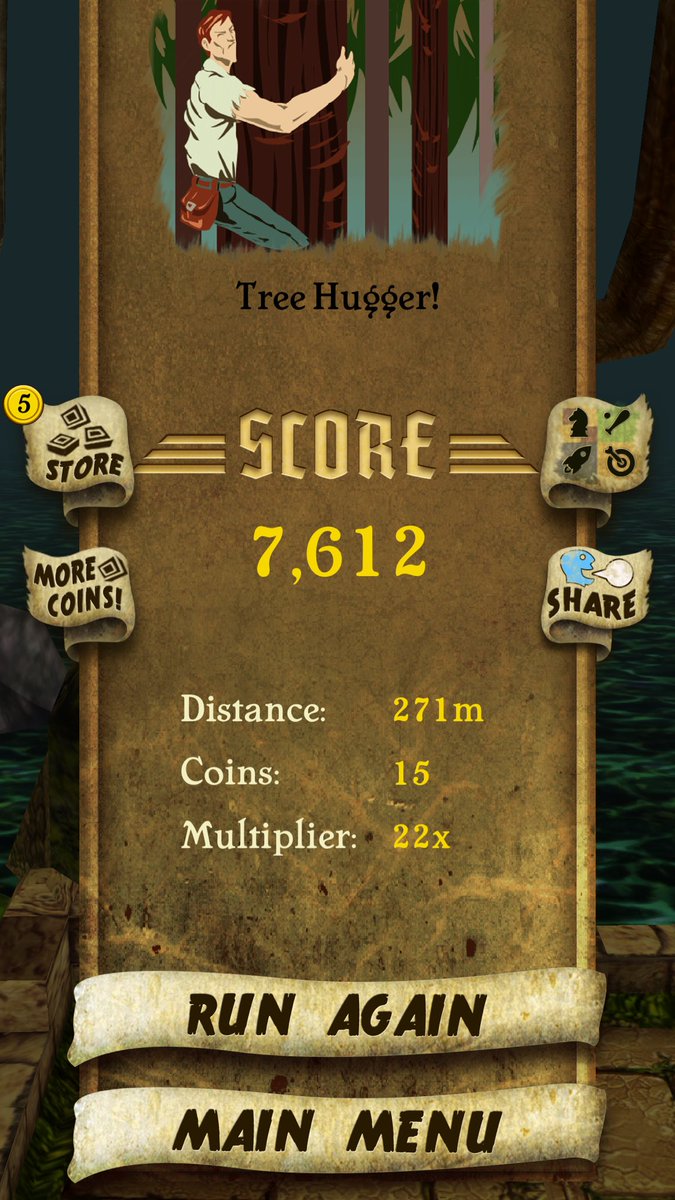 NatureGirlByDay's tweet photo. I got 7,612 points while escaping from demon monkeys. Beat that! https://t.co/5xT0ITYqeq #TempleRun https://t.co/D86XvG3eJr