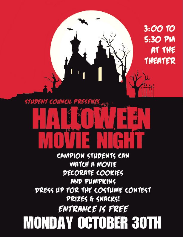 EC_Council's tweet photo. Movie Night is coming! Sign up at the candygram table on all 3 lunches (also, buy a candygram for a quarter!). Vote for your favourite movie https://t.co/0Szwugf6k3