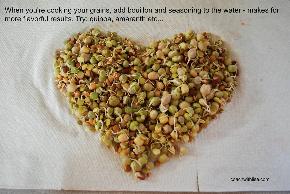 When you're cooking grains, always add seasoning to the water. It will absorb better and add more flavor.
