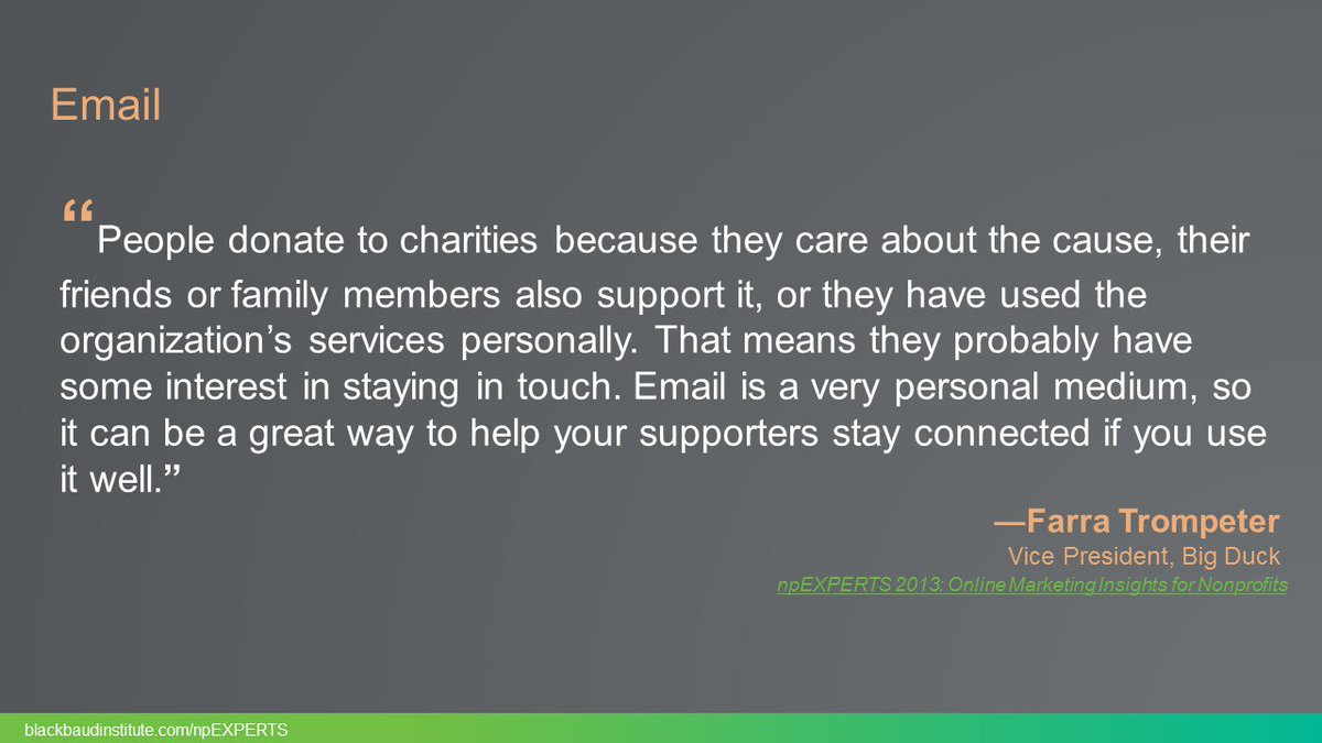 farra's tweet photo. 25 quotes on nonprofit communications and tech from @blackbaud #npEXPERTS https://t.co/mT1zDtULcg #nptech #email (thx 4 incl me) https://t.co/Qb8oTOeBII