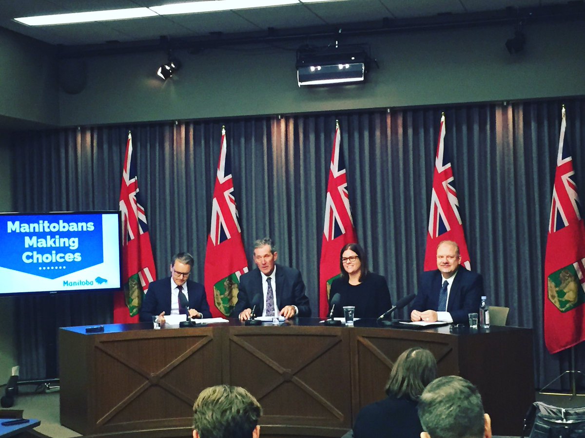 HStefansonMB's tweet photo. Proud to join @Brian_Pallister @Min_Friesen @kelvin_goertzen to announce results of historic pre-budget consultation! #MBBudget18 #mbpoli https://t.co/2tMyiQcePx