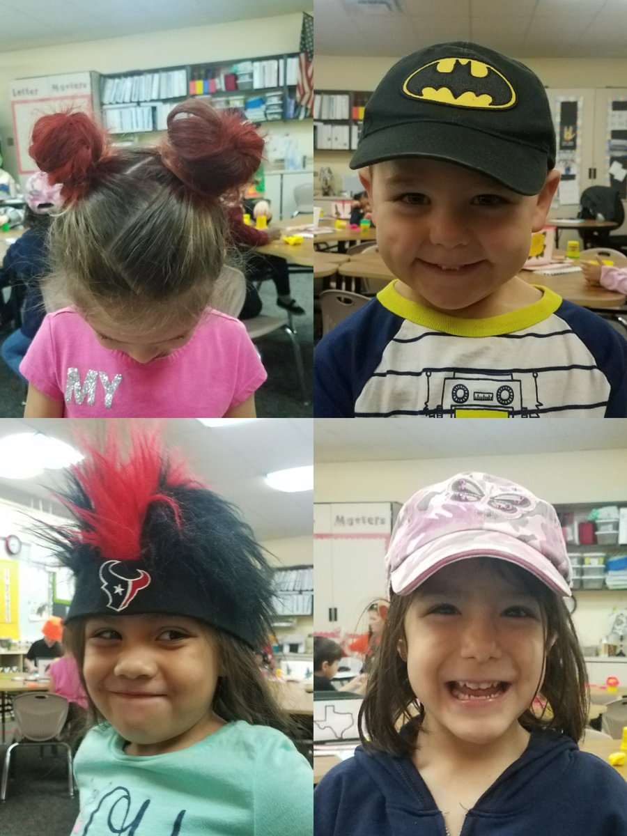 ShaughnessyECSE's tweet photo. We are loving the crazy hair and silly hats today! #DWEeagles #RedRibbonWeek https://t.co/tYNH2ZX5Ho