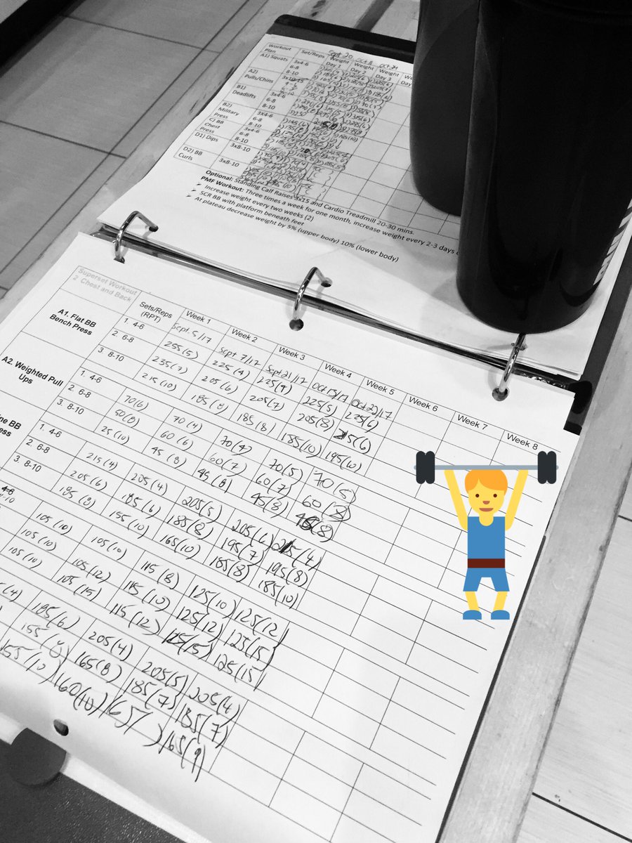 miketrujilo's tweet photo. A good way to keep track of muscle growth and strength gain is to have your weight written down in your personal notes on a weekly basis. https://t.co/glnX0kbzP7
