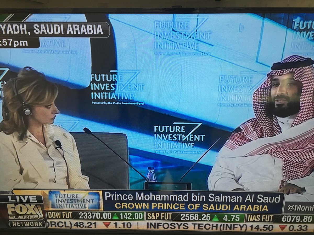 Thank you so much YRH Crown Prince of #SaudiArabia for a great interview <a href="/MorningsMaria/">Mornings with Maria</a> <a href="/FoxBusiness/">FOX Business</a> @FIIKSA