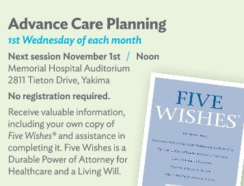 yv_memorial's tweet photo. Five Wishes in #Yakima #FiveWishes #5Wishes #AdvanceCare #Directives https://t.co/6q3zvvpThZ