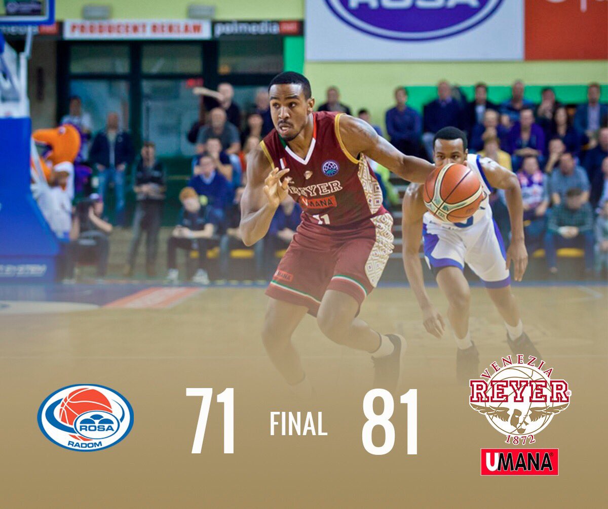 REYER1872's tweet photo. L'Umana #Reyer 🇮🇹 dopo un primo tempo difficile sale in cattedra ed espugna #Radom 🇵🇱 tornando alla vittoria in #BasketballCL 🏀! Bravi 👊👏! https://t.co/TRNIElTgOa