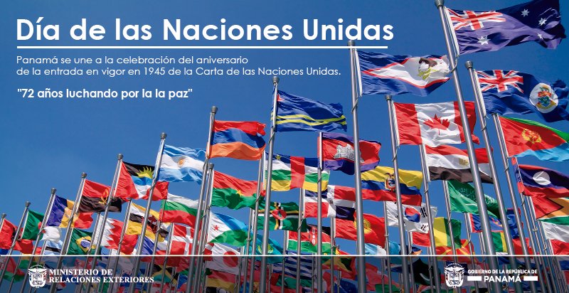Hoy celebramos el #DíadelaONU @ONU_PANAMA 72 años luchando por la #paz y los derechos humanos. #DDHH