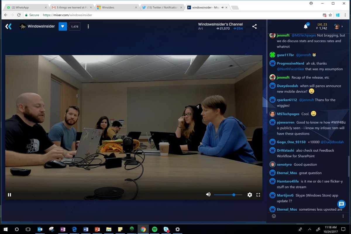 donasarkar's tweet photo. Great @WatchMixer cast today with the #WindowsInsiders around how we receive and triage Feedback. VOD + summary article coming soon! https://t.co/3elsQ4tAzV