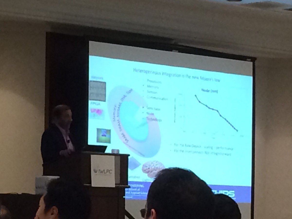davmoreno's tweet photo. UCLA Distinguished Prof Subramanian Iyer gives opening keynote at #IWLPC, says heterogeneous integration is New Moore's Law https://t.co/wnbqe0LAPG