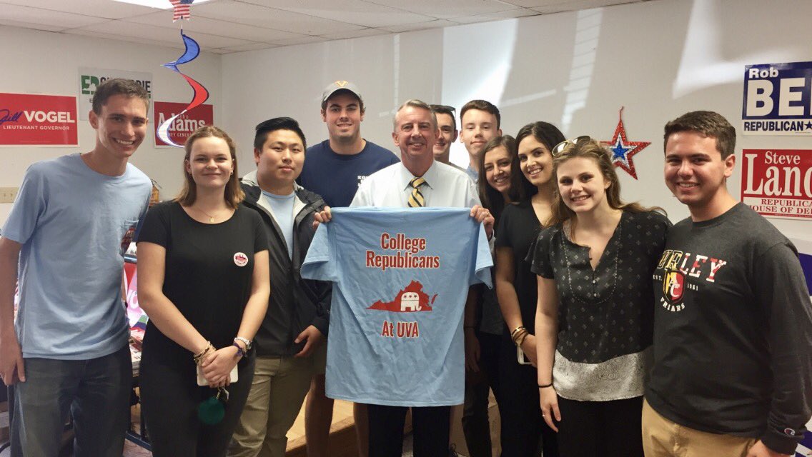 crsatuva's tweet photo. .@EdWGillespie stopped by the Albermarle office today to thank us before we went out to knock some doors! #EdForVirginia #VAGov https://t.co/vukauaLwoE