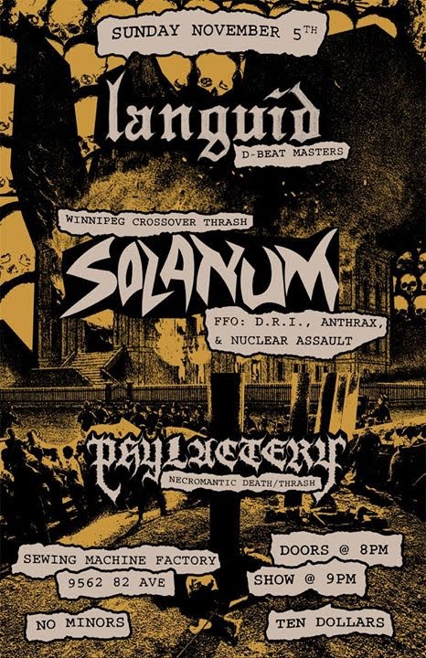 SolanumWPG's tweet photo. Our first time in Edmonton! Sharing the stage with labelmates no less. Come on down and bring yer dancin' shoes! #edmontonattack #alberta https://t.co/rTksg8mxBQ
