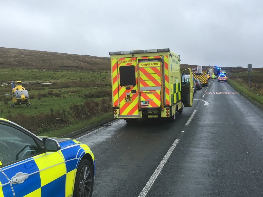 Excellent team work today at the RTC on the Grane Road with Lancs Fire, NWAS, NWAA and Lancs Police, well done everybody