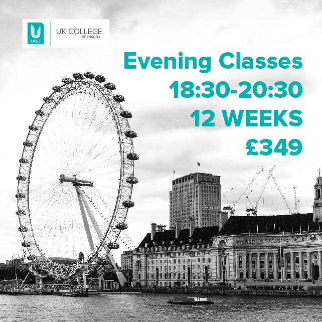 UK4English's tweet photo. Evening classes 18:30-20:30! Register: https://t.co/wBauCsFmlo #speakEnglish #englishcourses #studyLondon #UKCE #evening #courses #offer https://t.co/A93q1aGy1B
