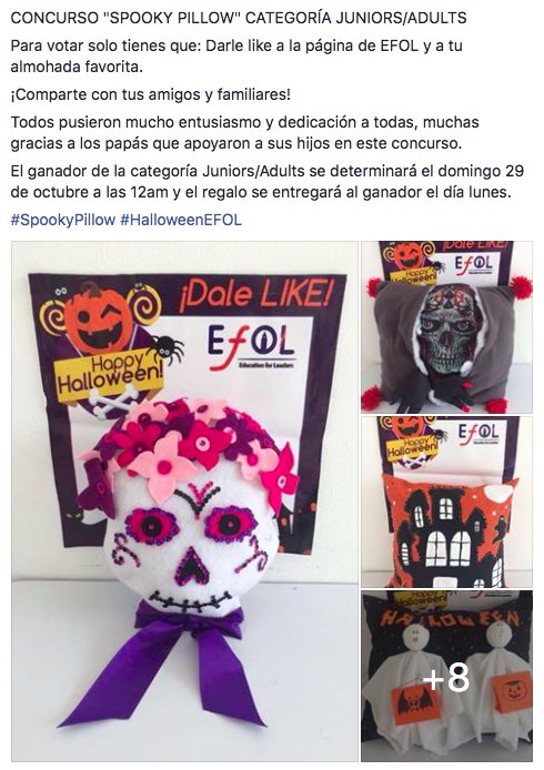 EFOL_MX's tweet photo. Concurso #SpookyPillow Categoría Juniors/Adults en Facebook. Ingresen al link para votar por su almohada favorita: https://t.co/LNzU3FChdJ https://t.co/pzcmNP4Y5h
