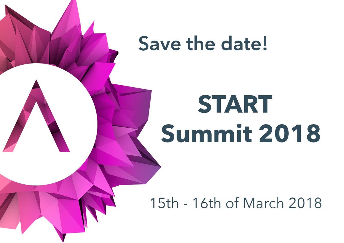Save the date!!
START Summit 2018 is coming!

On the 15th/16th of March there will be 2'000+ entrepreneurial minds gathered at #startsummit