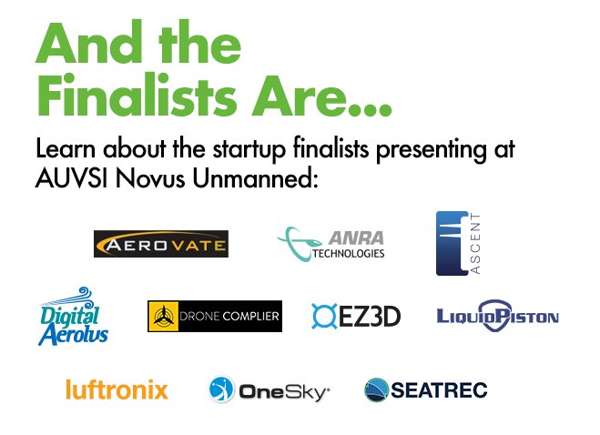 AUVSI's tweet photo. Get to know our #startup finalists! They'll be presenting at Novus #Unmanned https://t.co/TpS471CrP4 https://t.co/oC747JtMuR