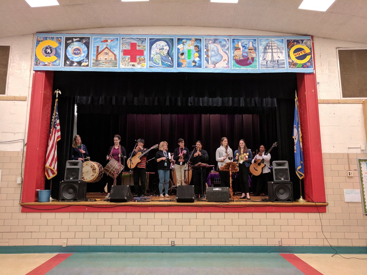 Students and teachers helping out our special guests Andes Manta during the Humanities Assembly! #kwbpride