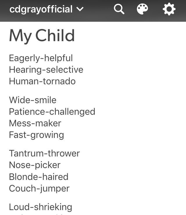 CDGray_author's tweet photo. #NewPoetryDaily #KenningsPoem #MyChild #CDGray https://t.co/bbBs9Bd7P1