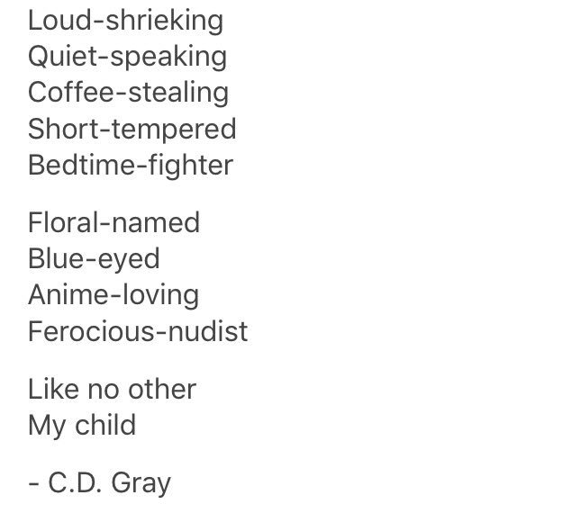 CDGray_author's tweet photo. #NewPoetryDaily #KenningsPoem #MyChild #CDGray https://t.co/bbBs9Bd7P1