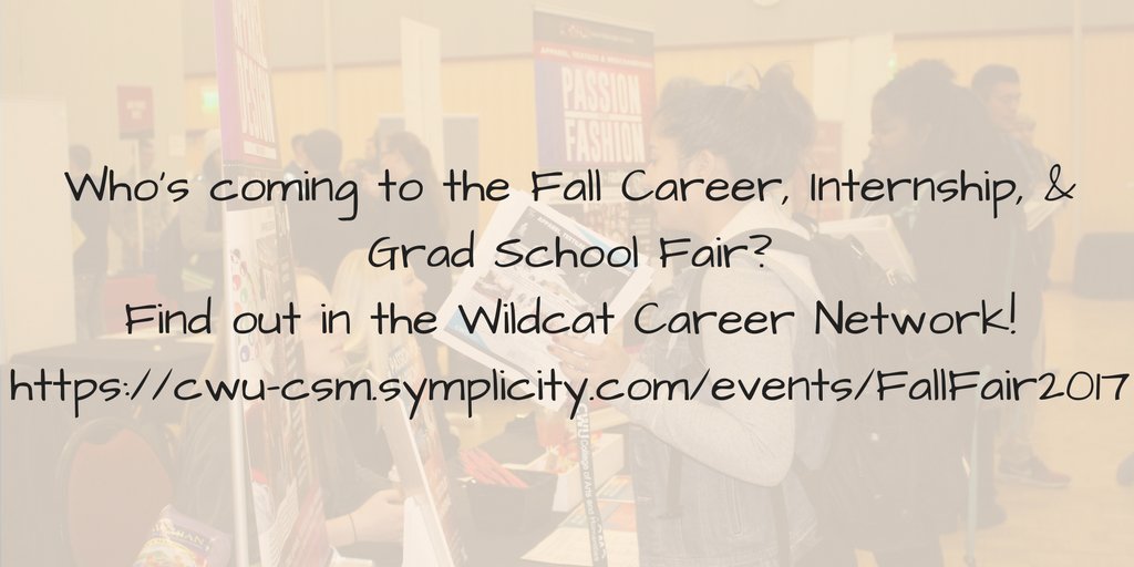 CWUCareer's tweet photo. Have you checked out who's coming to our career fair Thursday? Don't miss this opportunity to meet with over 80 employers! #cwufallfair https://t.co/74MJh3a8x8