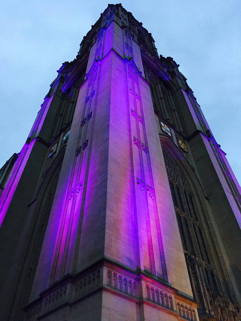 BristolUni's tweet photo. The @wills_memorial building is #purple4polio tonight, thanks to @BristolRotary. We'd love to see your purple pics so please tag us! https://t.co/WVW15FvJqK