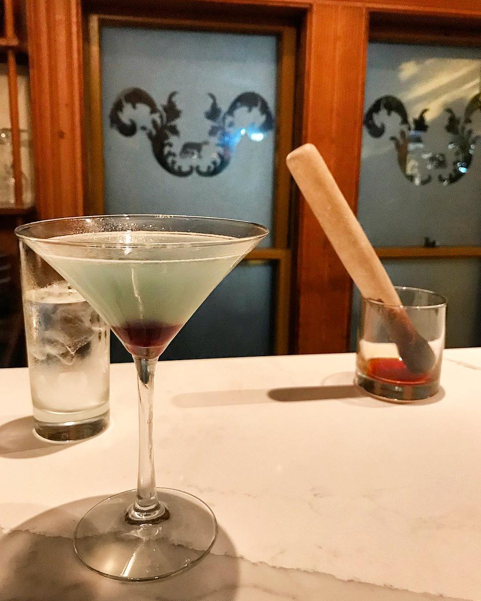 A little classic cocktail with dinner never hurt anybody. 😉🍸 | 📷: @not_so_mainestream | #PortlandMaine #ClassicCocktails #AviationCocktail