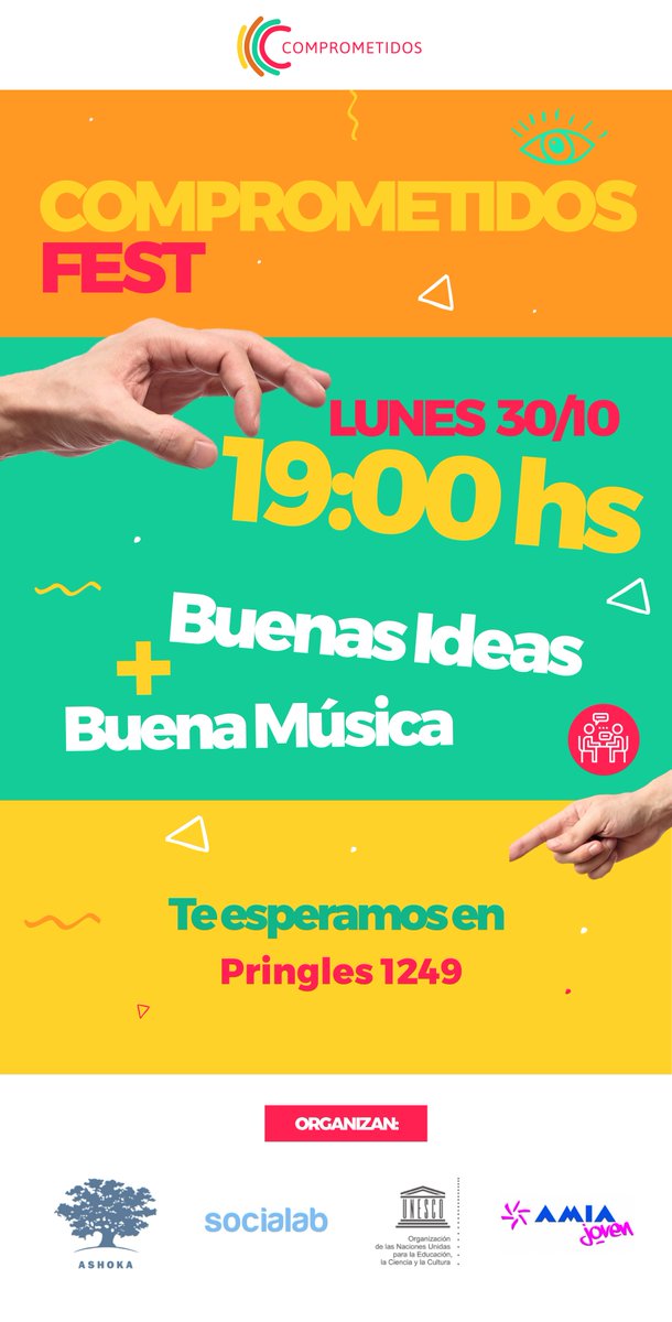 AshokaConoSur's tweet photo. 👏COMPROMETIDOS FEST👏Vení a escuchar los proyectos de jóvenes que están pensado ideas para transformar su comunidad 
https://t.co/zI0LPazCPJ https://t.co/dr9yWTkems