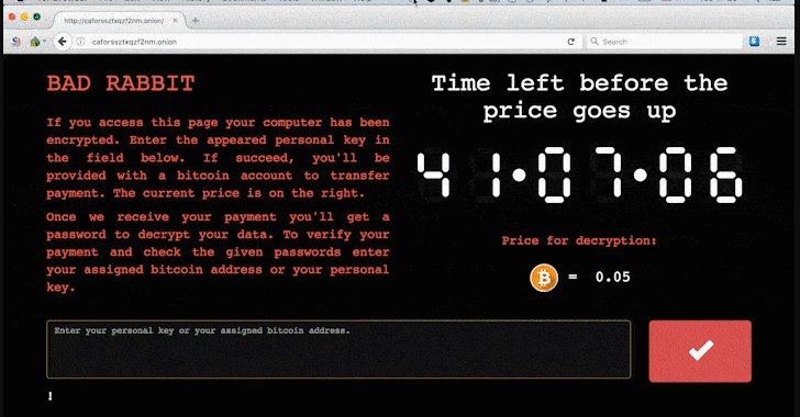 TheHackersNews's tweet photo. #BadRabbit — A New Petya-like Widespread Ransomware Attack is Rapidly Spreading Across Europe https://t.co/Q5L4LAgYCF https://t.co/ZcwNFO4sRJ