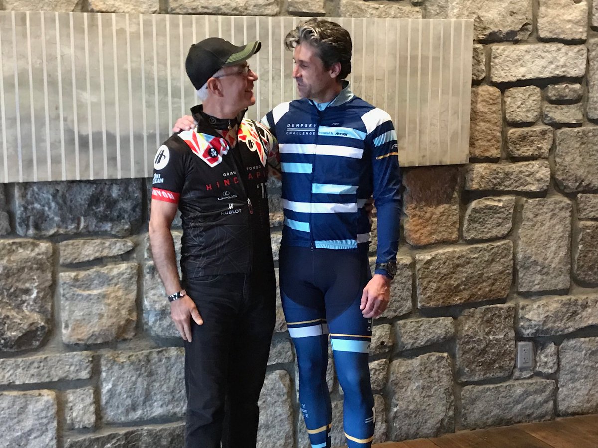 One of our favorite moments from #granfondohincapie: when neurosurgeon met neurosurgeon. #hincapiefamily