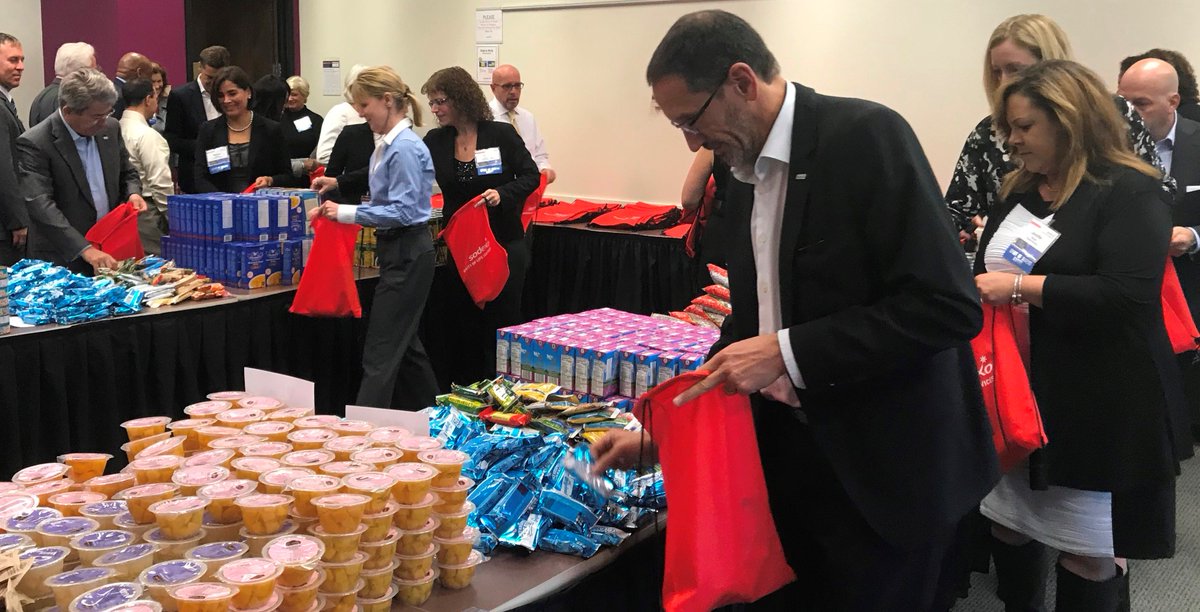sodexoUSA's tweet photo. We had a great time this morning as our leaders and employees helped pack over 280 backpacks for @MannaFoodCenter Smart Sacks program https://t.co/KfW4LbQnU4