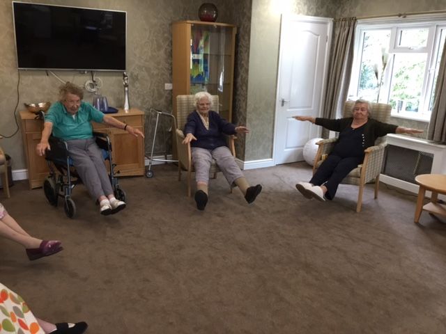 bandmcare's tweet photo. Today saw The Radley in #Borehamwood tone, 'trim' & tap into fitness as part of the home's weekly 'Get Fit' Class #ArmchairWorkout https://t.co/S41XNpFMg3