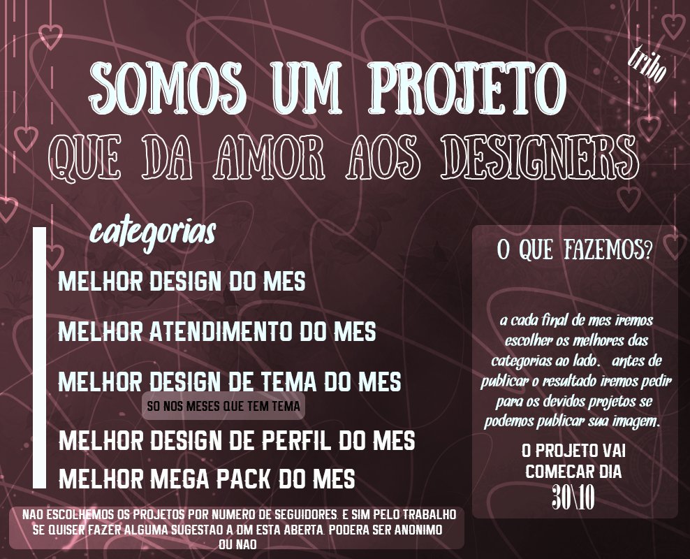 tribodesigners's tweet image. 30\10 
rt para divulgar
nos siga para que possamos ver seu trabalho 🌺
se alguem tiver alguma sugestão, nos chame na dm!